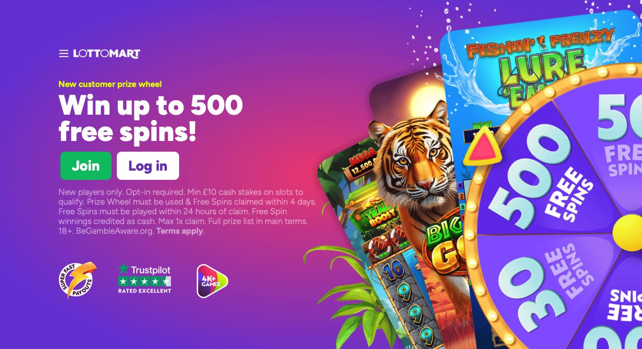 Lottomart Casino homepage