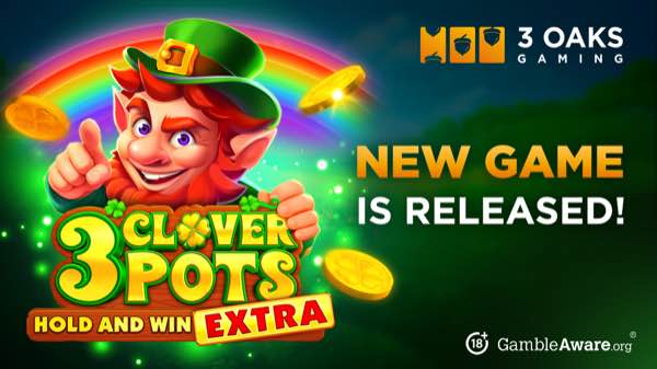 3 Oaks Gaming celebrates St. Patrick’s Day with launch of 3 Clover Pots: Hold and Win Extra