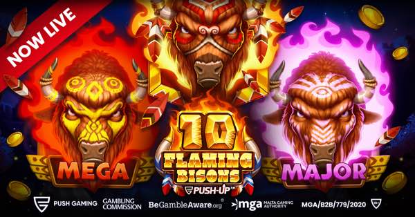 Push Gaming ignites the reels with 10 Flaming Bisons