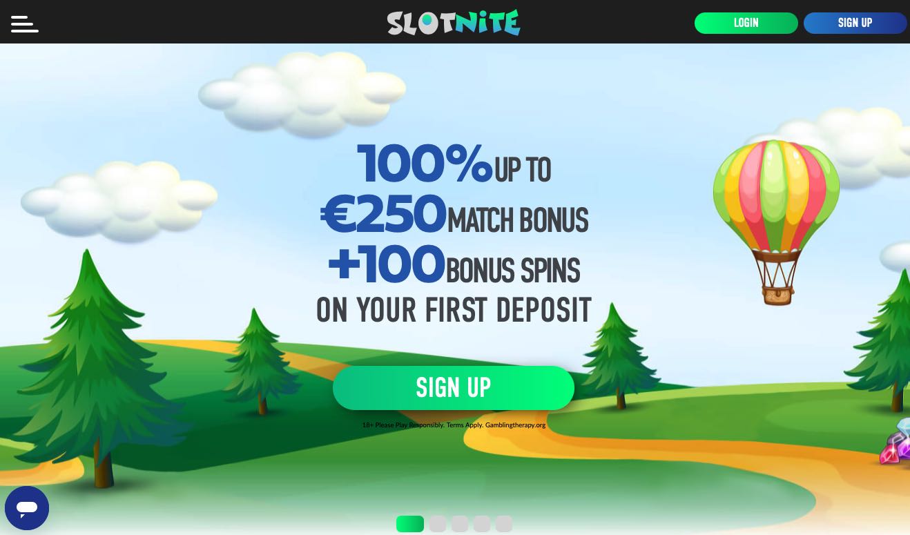 Slotnite Casino homepage